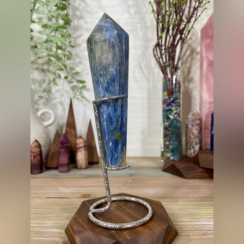 Blue Crystal on Silver Stand